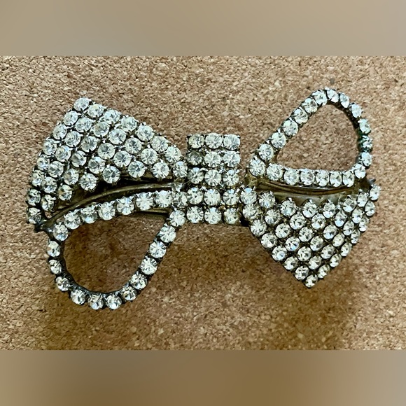 Accessories - Vintage Rhinestone Bow Barrette
